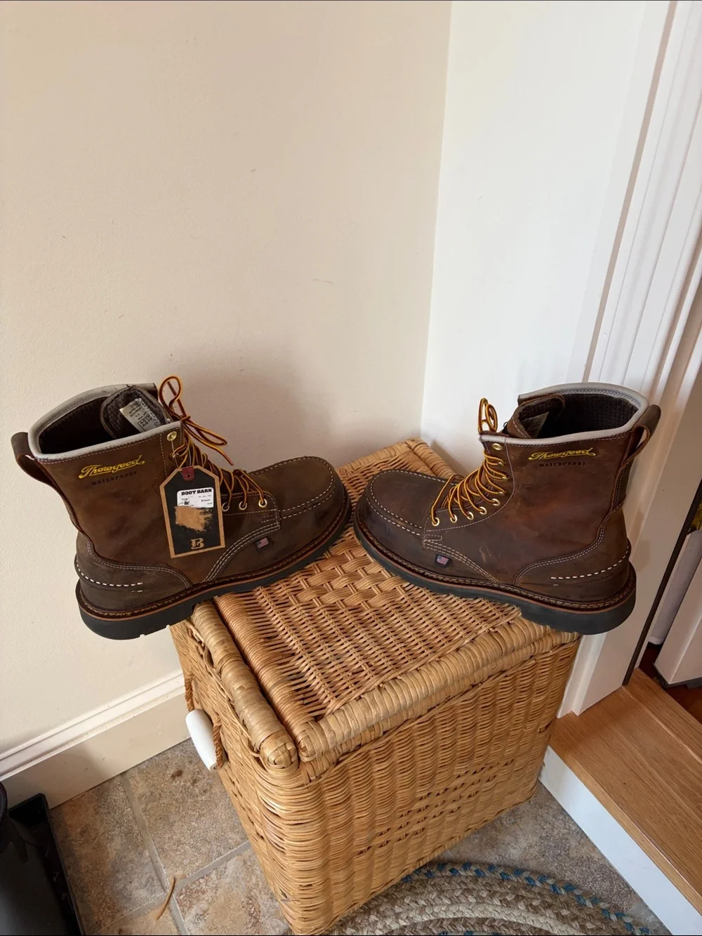 Thorogood 8” Steel Toe WP Moc Toe Work Boot 804-3898 Size 9.5D